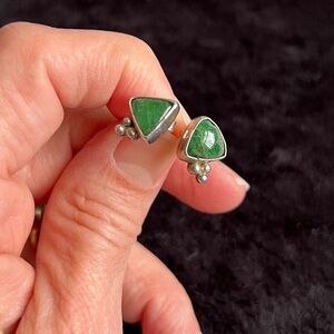 Chrome Diopside and Sterling Silver Stud Earrings